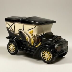 Vintage McCoy Pottery Touring Car Cookie Jar 1960s Model T USA Black Cream